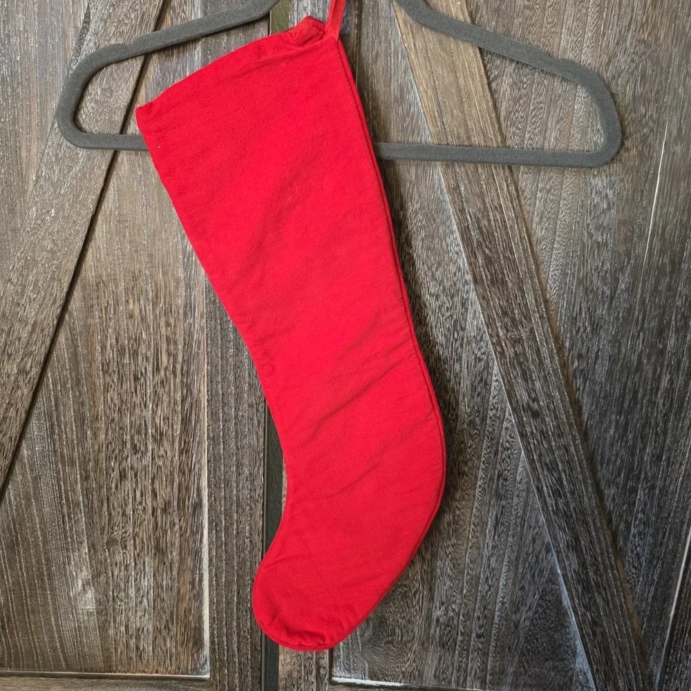 Santa Claus Christmas Stocking Needlepoint Hand‎ Crafted Handmade Vintage 19.5